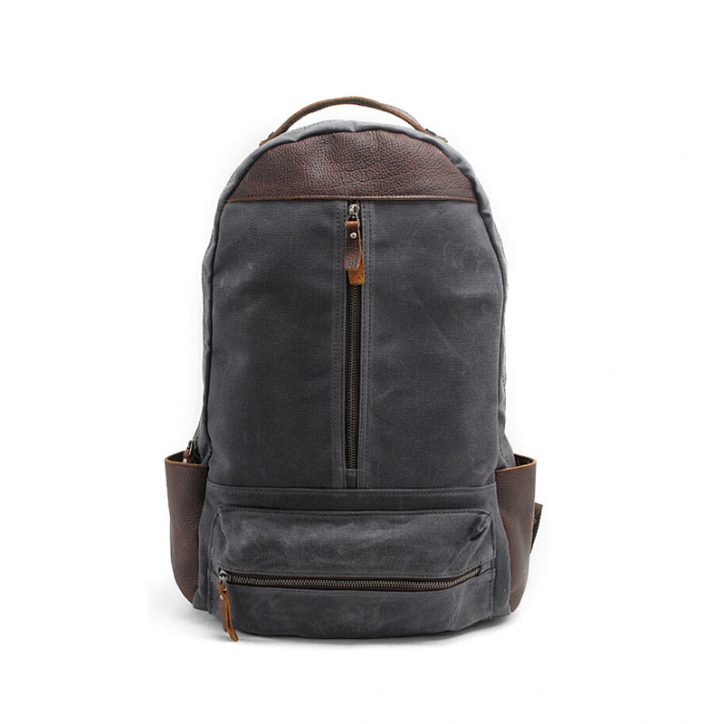 Trendy Waxed Canvas Leisure Men Shoulders Bag Traveling Backpack School Backpack