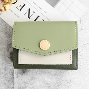 Custom Make Mini Credit Card Holder Candy Color Coin Pure with Charge Pocket For Women PU Wallet