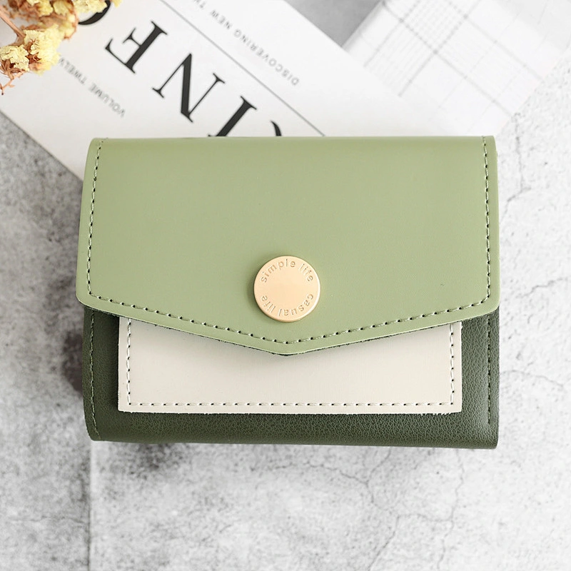 Custom Make Mini Credit Card Holder Candy Color Coin Pure with Charge Pocket For Women PU Wallet