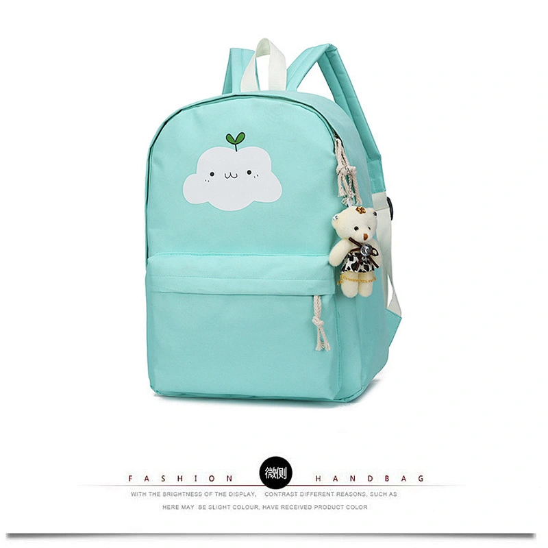 Fashionable cartoon pattern canvas backpack college student backpack for school or travel