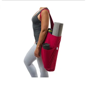 Wholesale customize large capacity canvas sling yoga mat bag for large yoga mat