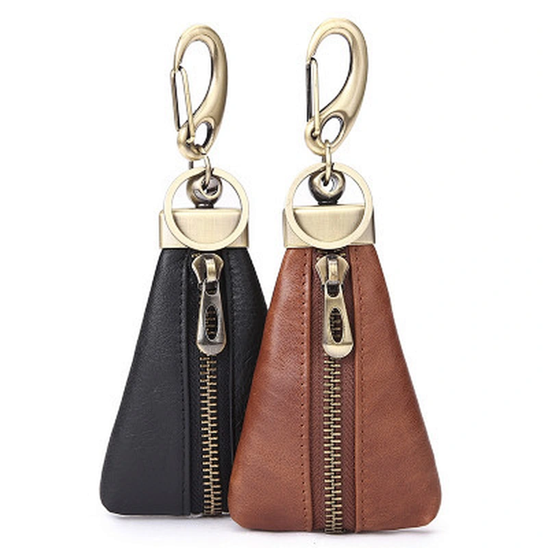 New Fashion Car Key Case,Zipper Key Pouch,Genuine Leather car Key Holder For Men