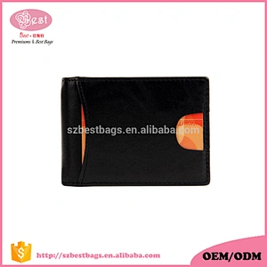 Top grain genuine leather Rfid wallet mens wallet with elastic strap