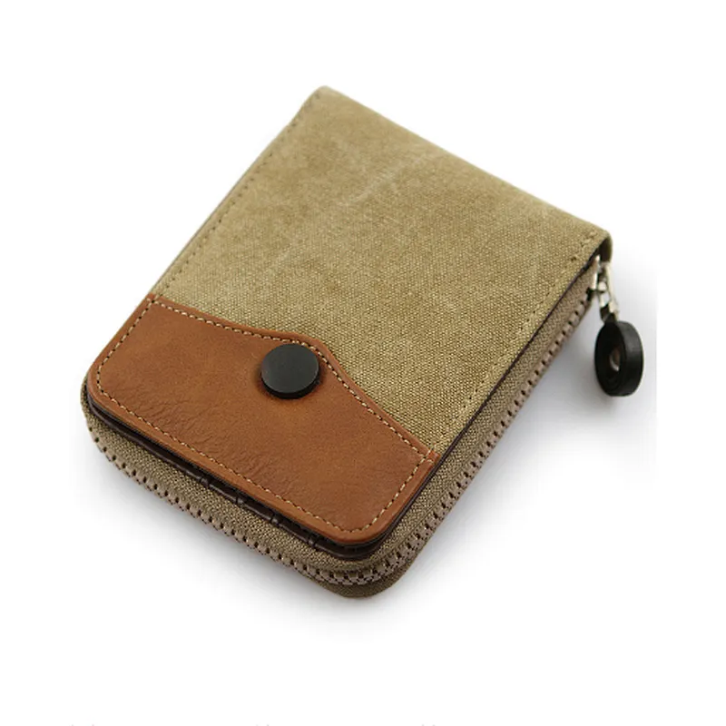 OEM designer funky trend smart custom logo new mini male canvas hand zip wallet