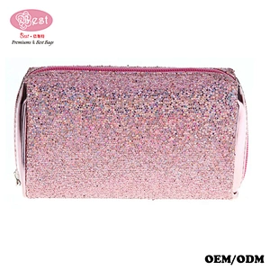 Portable Pink Makeup Tool Bags Sequin Bling Organizer Cosmetic Bags