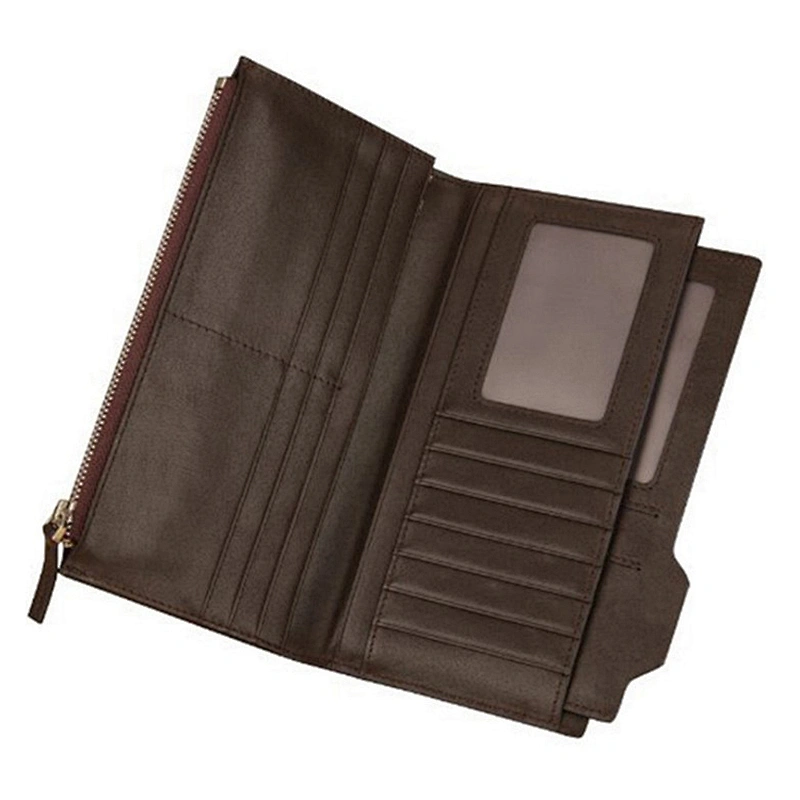 RFID Anti-theft Crazy Horse Leather Wallets Vintage Men's Simple Clutch Bags