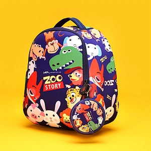 Cute cartoon schoolbags children kids zoo animal backpack school bags with animal