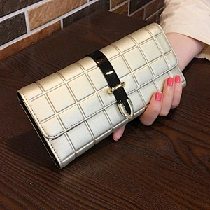 2020 New Trend Fashion simple Candy Color Geometric PU Wallet for women for shopping