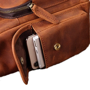 Hot Selling Men's Vintage Crazy Horse leather Travel Outside Backpack