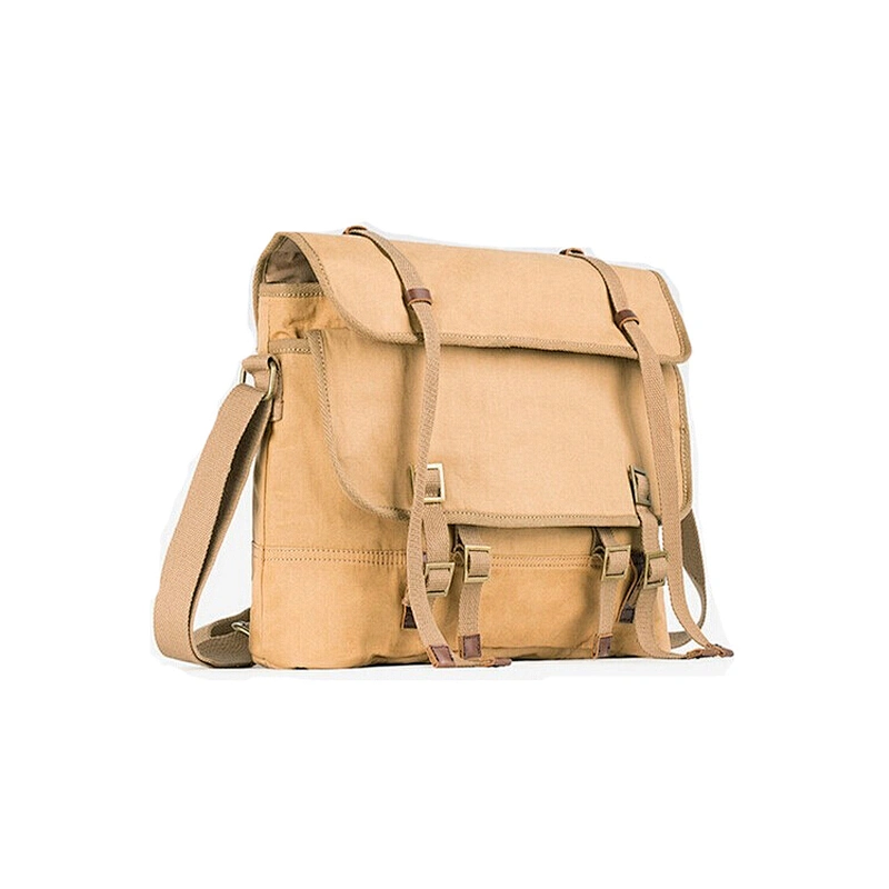 Outdoor Dailay Leisure Messenger Bag Large Capacity Canvas Satchel Rigid Men Riding Shoulder Bag