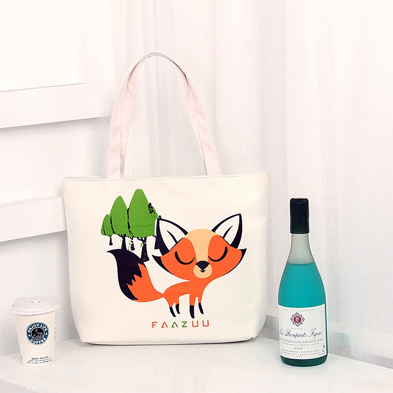 Promotional cheap big lightweight funny animal print shopping bag with zipper