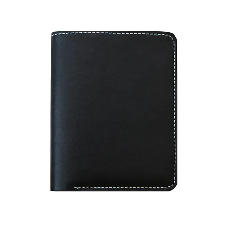 Wholesale Chinese Designer Mens Minimal Printed Black Genuine Leather Wallet For Men