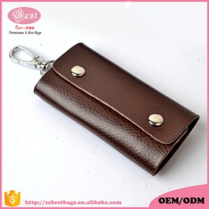 Custom fashionable stylish leather car key holder key bag key case