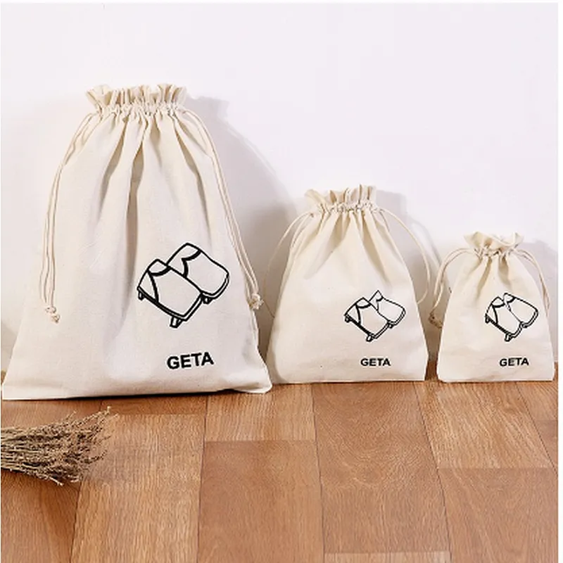 Grain storage bags small cotton cloth drawstring pouch canvas gift bag