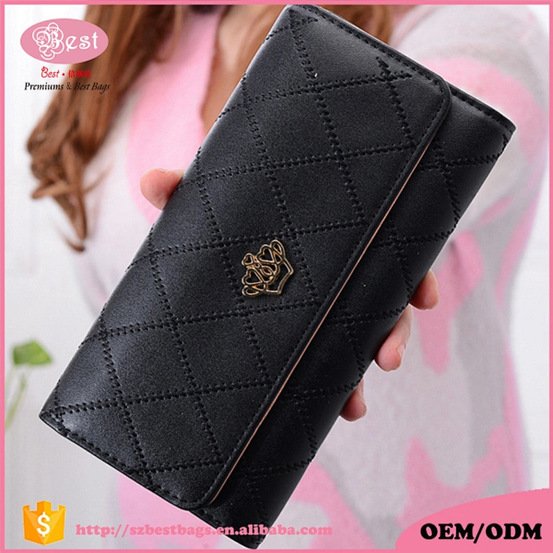 2018 NEW Promotional ladies wallet billfold anti lost wallet luxury leather wallet manufacturer