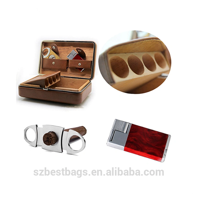 Factory Price Genuine Leather Cigar Case High Quality Cigar Humidor Cigar Box