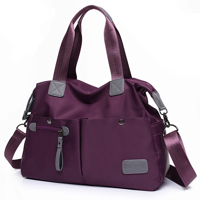 Latest college girls shoulder messenger nylon polyester cloth sling bags for ladies