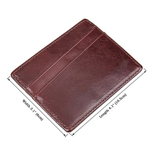 Amazon sale thin credit card holder RFID blocking Cowhide Purse wallet holder Coffee Color