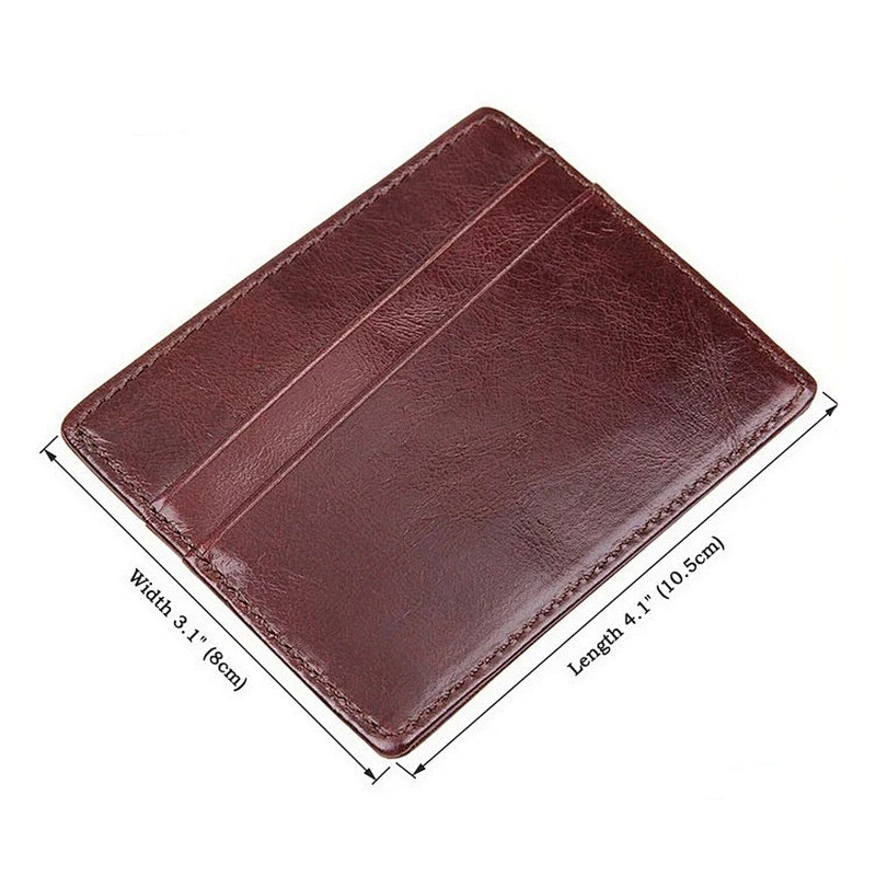 Amazon sale thin credit card holder RFID blocking Cowhide Purse wallet holder Coffee Color