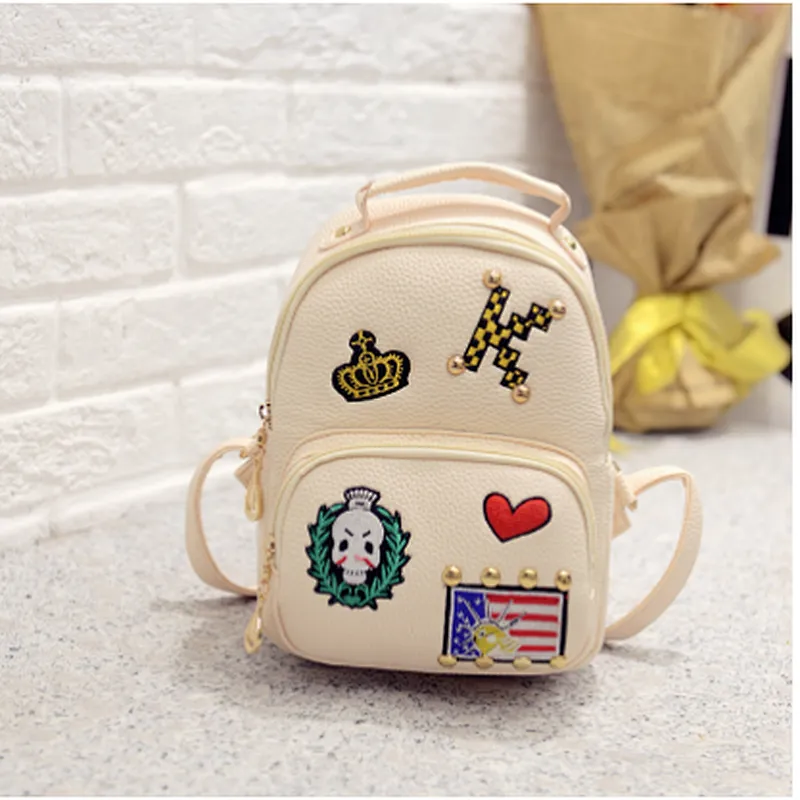 Stylish unique teen girl black backpacks schoolbag for high school girls