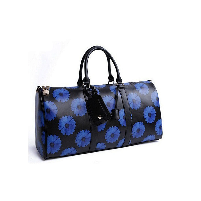 Hot Selling on Line Shopping Floral Printed PU Travel Bag Korean Fashion Outdoor Duffle Bag