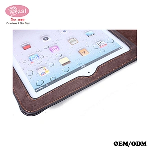 Handmade Pure leather case for mini iPad case with folding function