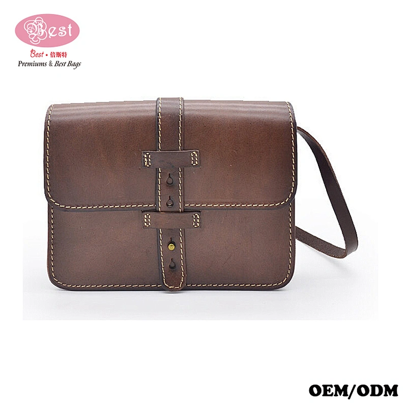 Stylish Vintage Vegetable Tanned Leather Handmade Crossbody Shoulder Bag Women Handbag