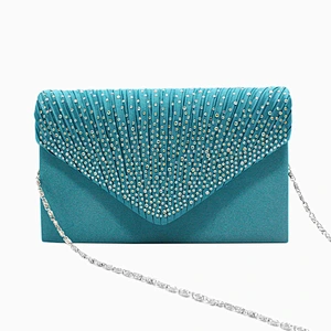 2020 Factory wholesale price fashion classic simple diamond encrusted envelope silk bag for party