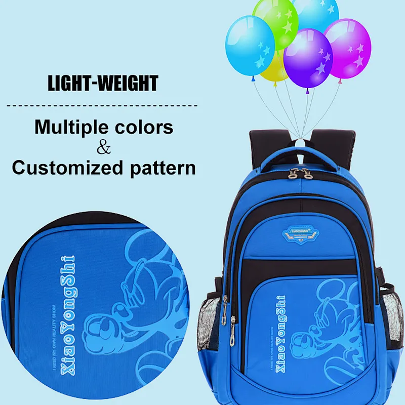 Fancy schoolbags children kids cheap nylon colorful school bag with cartoon pictures