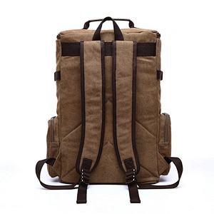 Big capacity blank canvas shoulder backpack for men travel casual rucksack