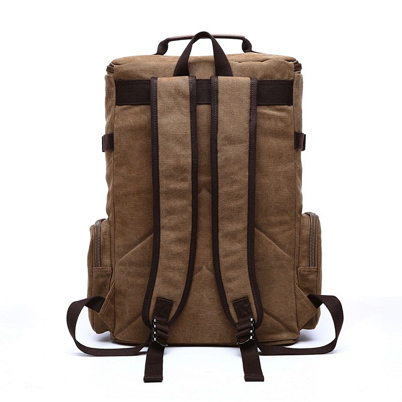 Big capacity blank canvas shoulder backpack for men travel casual rucksack