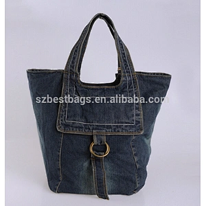 Designed shopping bag denim tote bag jeans handbags for ladies sale wholesale handbags