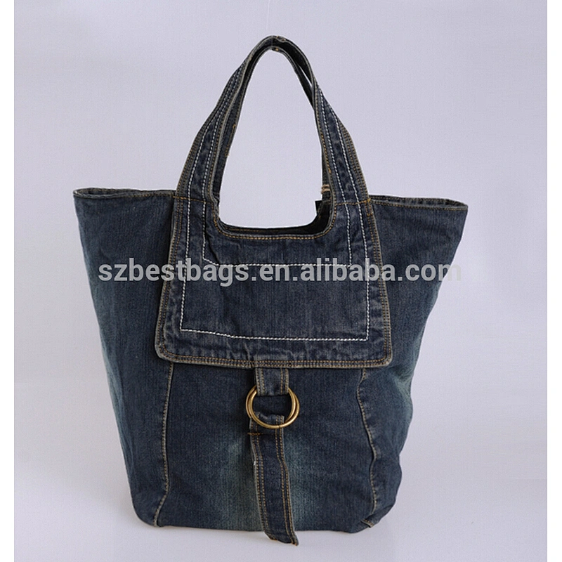 Designed shopping bag denim tote bag jeans handbags for ladies sale wholesale handbags