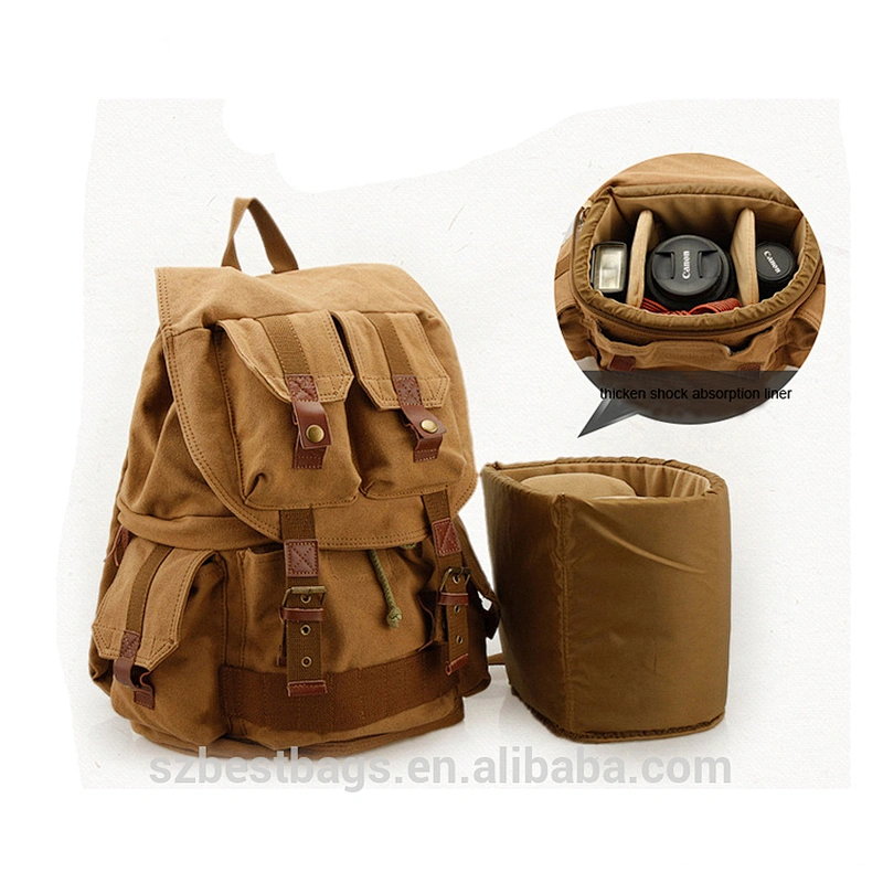 2018 Newest Design DSLR Backpack Canvas Daypack Large Capacity Camera Backpack