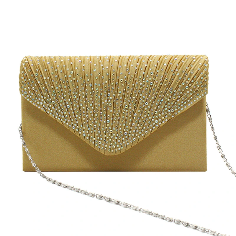 2020 OEM/ODM fashion classic simple diamond encrusted silk handbag for party