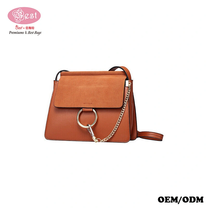 The Best Selling Drop Shipping Designer Branded Real Leather with Suede Flap Cross-body Bag Chic Handbag