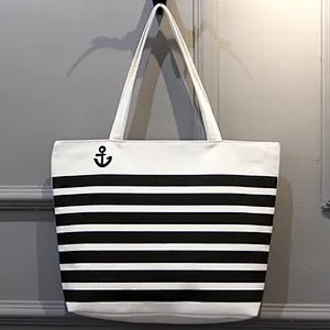 Custom made eco friendly reusable folding printed canvas tote shopping hand bag