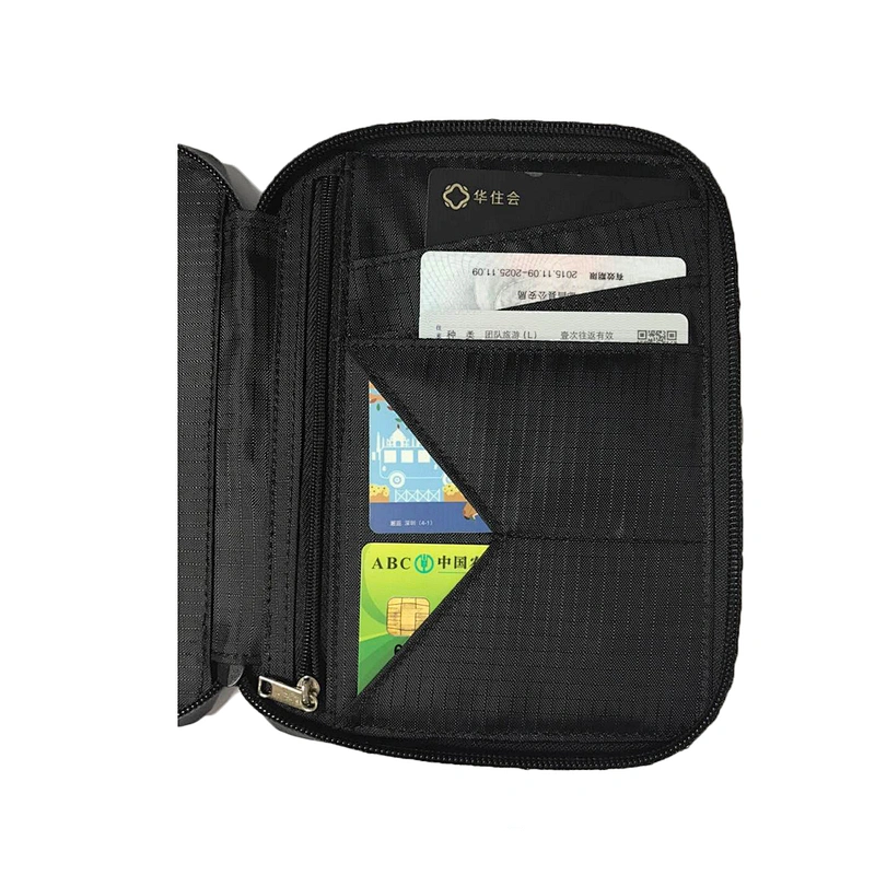 Factory Custom RFID passport visa cardholder memory cards Case Nylon+anti-radiation lining