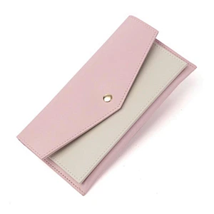 Simple Style PU Leather Wallet for Women Snap Solid Color Famale Clutch Bag Best virtual Wallet