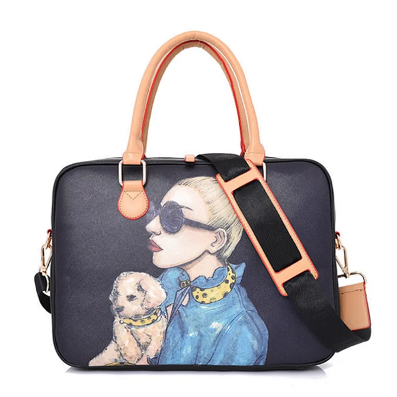 Stylish Fashion 14 inch Pu Leather Anime Laptop Bags For Girls