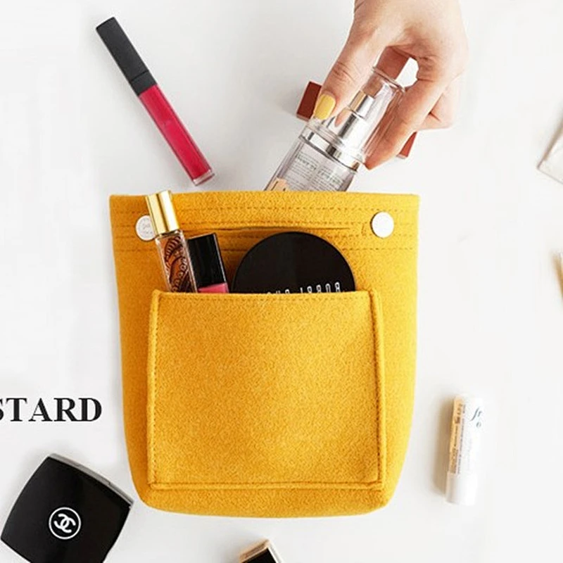 Multi Pocket Purse Insert bag organizer Women Travel Felt Cosmetic Storage Makeup bag organizer