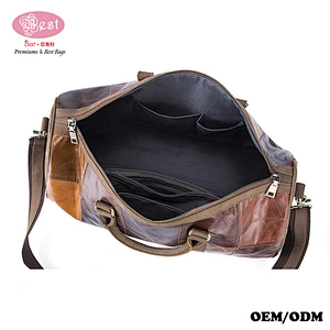 High-capacity Shoulder Bag Portable Leather Splicing Short Baggage Travel Tote Bag