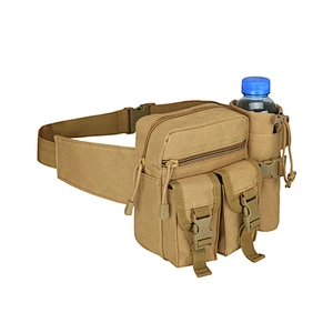 hot selling canvas running multi-functional waterproof backpack outside hiking bag  waist purse with kettle pocket  for men
