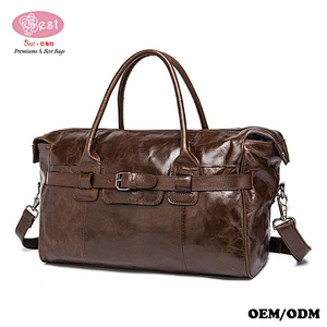 Genuine Leather Travel Weekender Overnight Sports Luggage Tote Duffle Bags