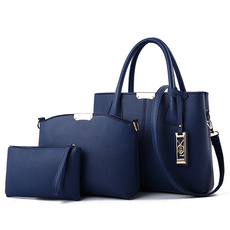 2020 Fashion simple large capacity pu ladies handbag three-piece for shopping or daily use