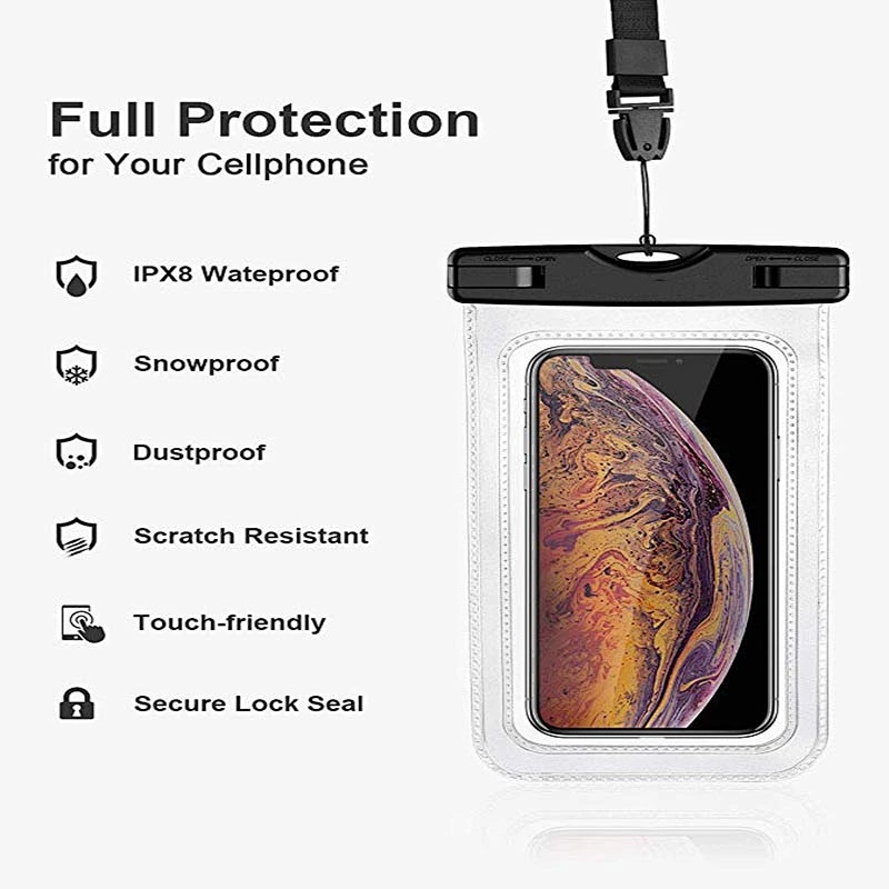 2019 Hot Amazon Beach Travel Bath Waterproof Case for phone Pouch Dry Bag Protective Pouch for Pools