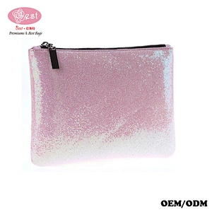 Portable ladies fashion plain cosmetic case key case coin purse promotion
