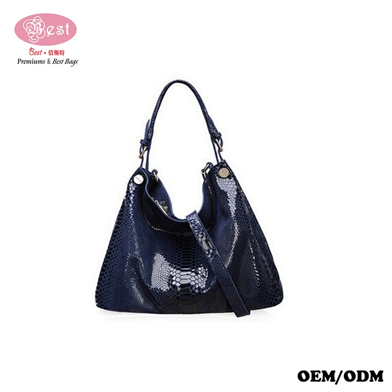 Factory Handmade Stylish Design Snake Pattern Real Leather Luxury Hobo Bag Ladies Handbag