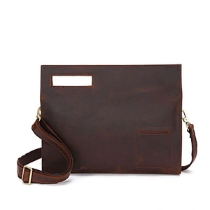 Hot Selling Vintage Style Men Genuine Leather Briefcase Laptop Messenger Bag For Men