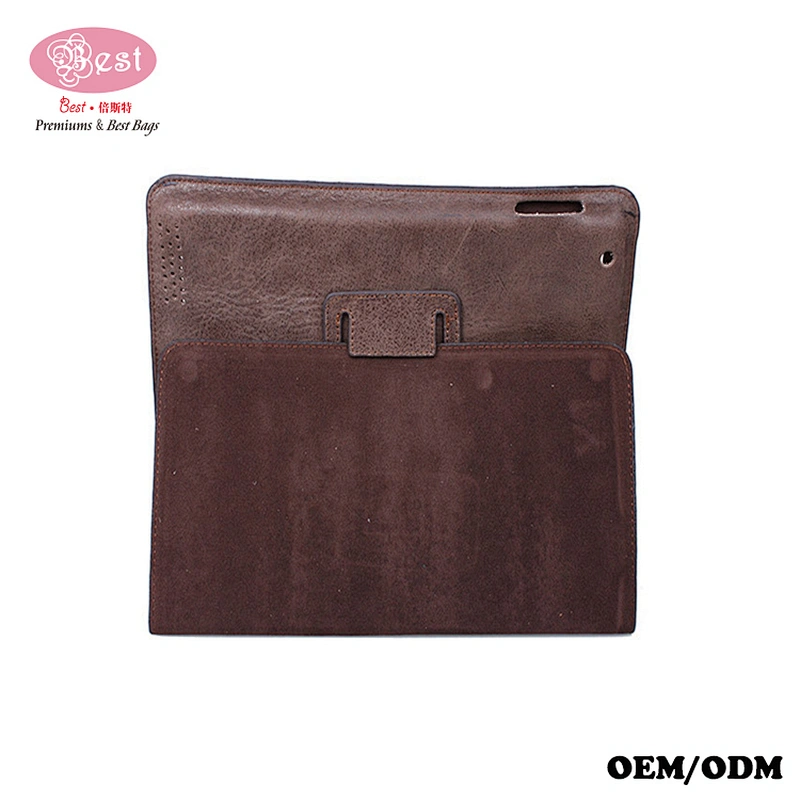 Handmade Pure leather case for mini iPad case with folding function